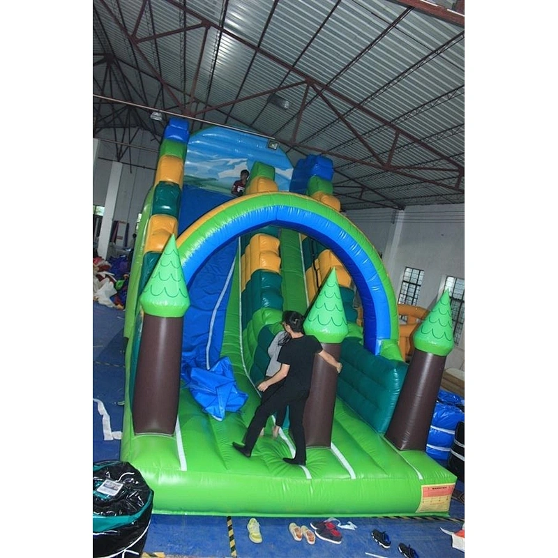 green forest jungle tree inflatable bouncer slide Inflatable Slide-8x4x4.5M