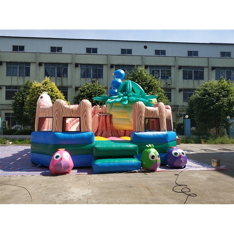angry birds bouncer with slide fun city inflatable amusement park-7x6x4.7M