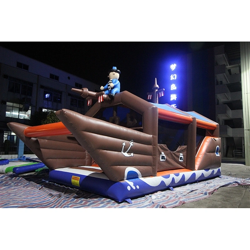 brown pirate ship inflatable bouncer slide Inflatable Slide-8x4x5M