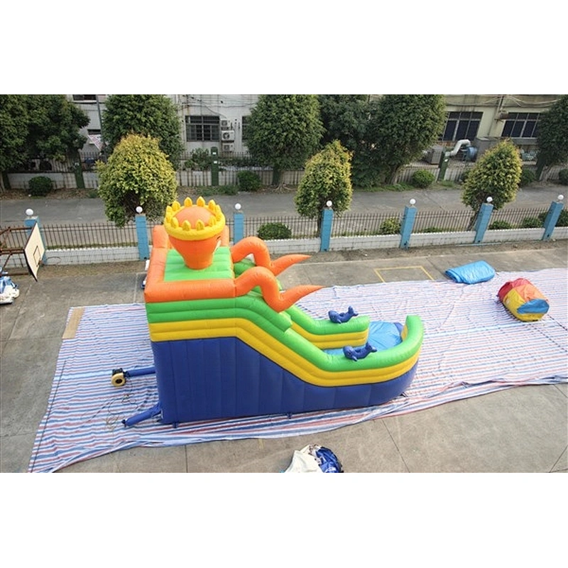Small Toy Clearance Names Float Toys Sale Giant Water Slides Manufacturer Boat Colorful Octopus Inflatable Slide Price For Sale-8x6x6m
