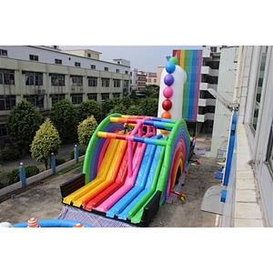 giant colorful rainbow Unicorn slide-25x12x6.8m