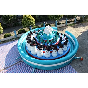 cold winter snowman on the ground fun city inflatable amusement park-12x12M