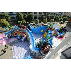 Water Slide For Adult Large Swimming Pool Water Park Pop For Sale-25x25m