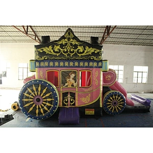 pink Cinderella princess carriage with wheel bouncer with slide jumping castle&Inflatable Combo-6x3.5x4.5M