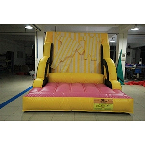 Funny game yellow inflatable sticky wall inflatable sport games for sale-3x3x2.5M
