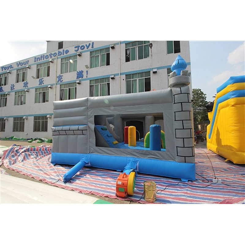 grey castle with dragon bouncer with slide jumping castle&Inflatable Combo-4.8x4.8x4M