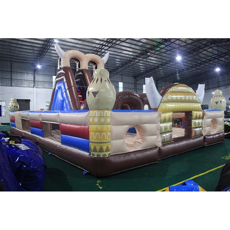 bull horn bouncer with slide jumping castle&Inflatable Combo-7x6x5.5M