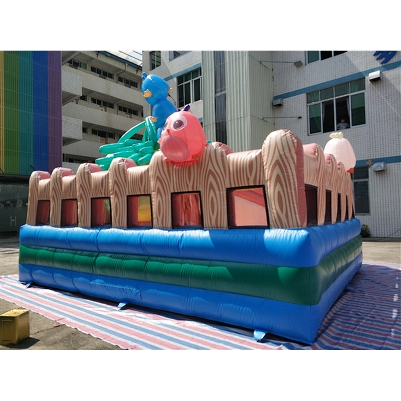 angry birds bouncer with slide fun city inflatable amusement park-7x6x4.7M
