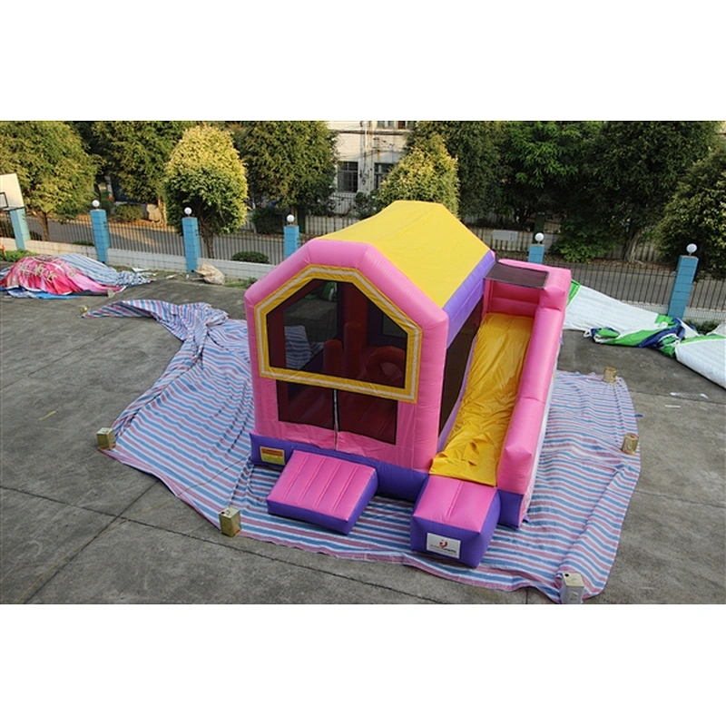 pink Cinderella princess bouncer with slide jumping castle&Inflatable Combo-6x4x4M