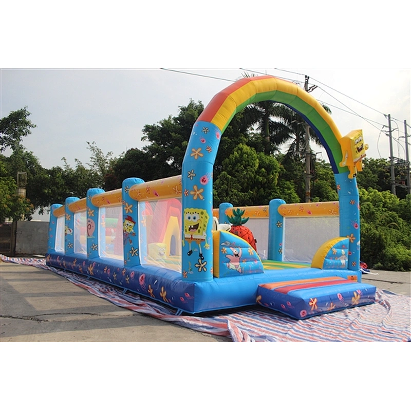 Spongebob and Patrick star fun city inflatable amusement park-12x6x5M