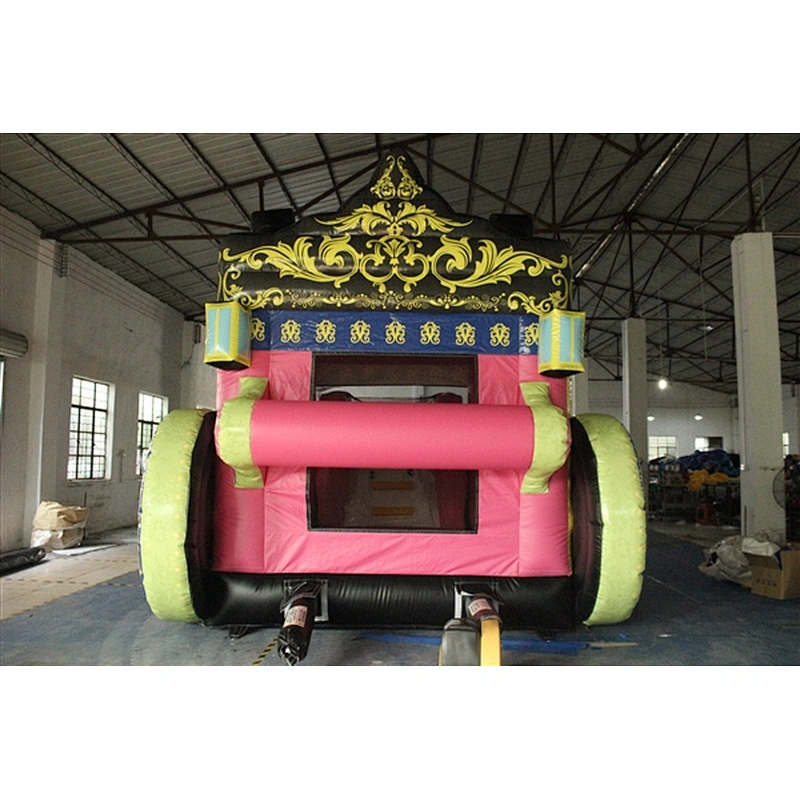 pink Cinderella princess carriage with wheel bouncer with slide jumping castle&Inflatable Combo-6x3.5x4.5M
