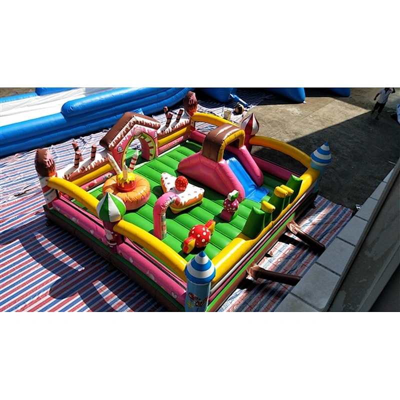 sweet and cute cake bakery doughnut candy jumping castle jumping bouncer Inflatable Bouncer-6x6x2M