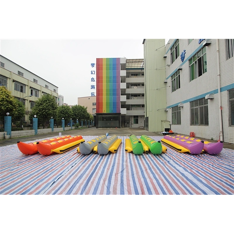 Inflatable Banana Boat 14 Persons Double Tubes Banana Boat Crazy Inflatable Water Toys Summer Hot Sale-5x1.9m