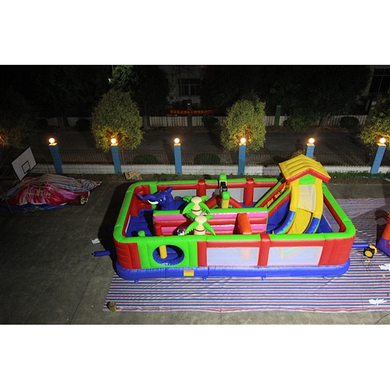 bouncer with slide fun city inflatable amusement park-10x5x4M
