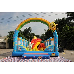Spongebob and Patrick star fun city inflatable amusement park-12x6x5M