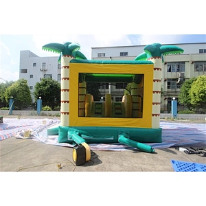 Hawaii monkey coconut tree jungle bouncer with slide jumping castle&Inflatable Combo-5.5x4x4M