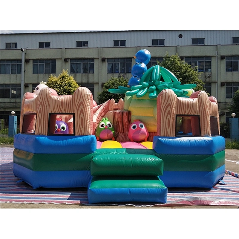 angry birds bouncer with slide fun city inflatable amusement park-7x6x4.7M