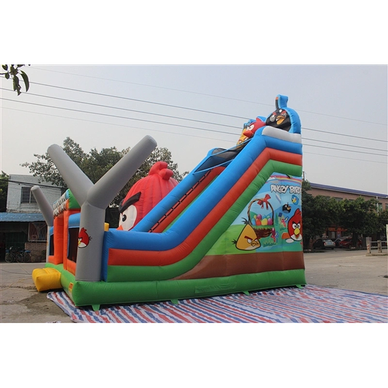 angry birds bouncer with slide fun city inflatable amusement park-9x6x5M