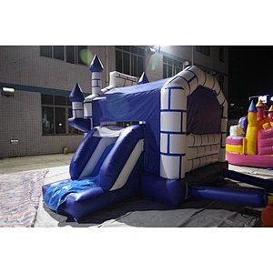 blue and white soliders sentinel bouncer with slide jumping castle&Inflatable Combo-4x4.35x3M