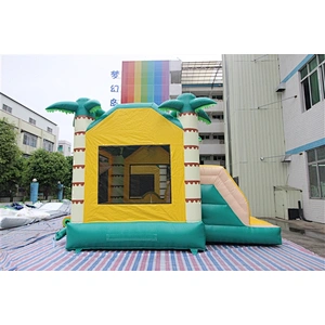Hawaii monkey coconut tree jungle bouncer with slide jumping castle&Inflatable Combo-5.5x4x4M