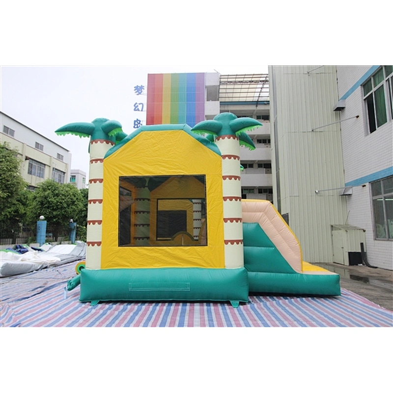 Hawaii monkey coconut tree jungle bouncer with slide jumping castle&Inflatable Combo-5.5x4x4M
