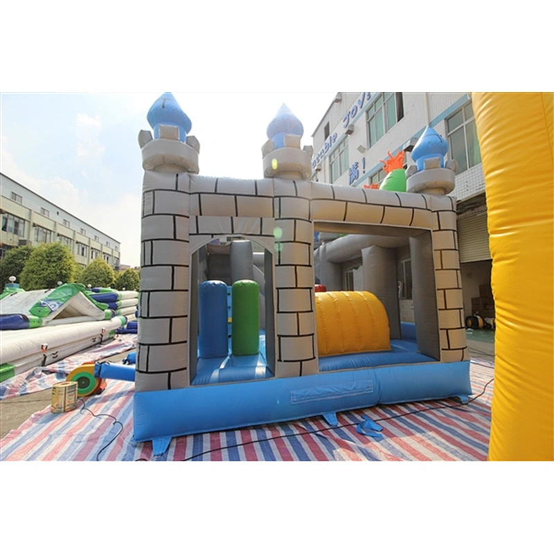 grey castle with dragon bouncer with slide jumping castle&Inflatable Combo-4.8x4.8x4M