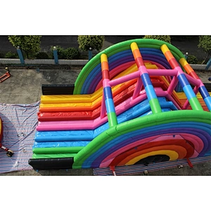 giant colorful rainbow Unicorn slide-25x12x6.8m