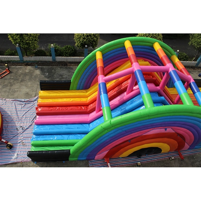 giant colorful rainbow Unicorn slide-25x12x6.8m