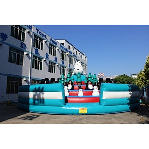 cold winter snowman on the ground fun city inflatable amusement park-12x12M