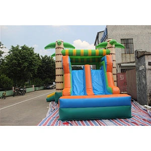 Hawaii coconut tree jungle bouncer with slide jumping castle&Inflatable Combo-6x4x4M