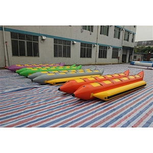 Inflatable Banana Boat 14 Persons Double Tubes Banana Boat Crazy Inflatable Water Toys Summer Hot Sale-5x1.9m