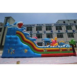 amusement park animal gathering shark crab inflatable bouncer slide Inflatable Slide-12x7x8.5M