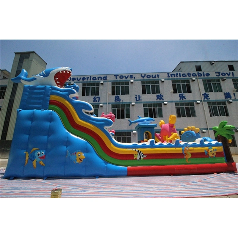 amusement park animal gathering shark crab inflatable bouncer slide Inflatable Slide-12x7x8.5M