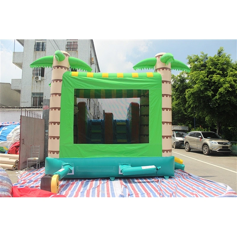 Hawaii coconut tree jungle bouncer with slide jumping castle&Inflatable Combo-6x4x4M