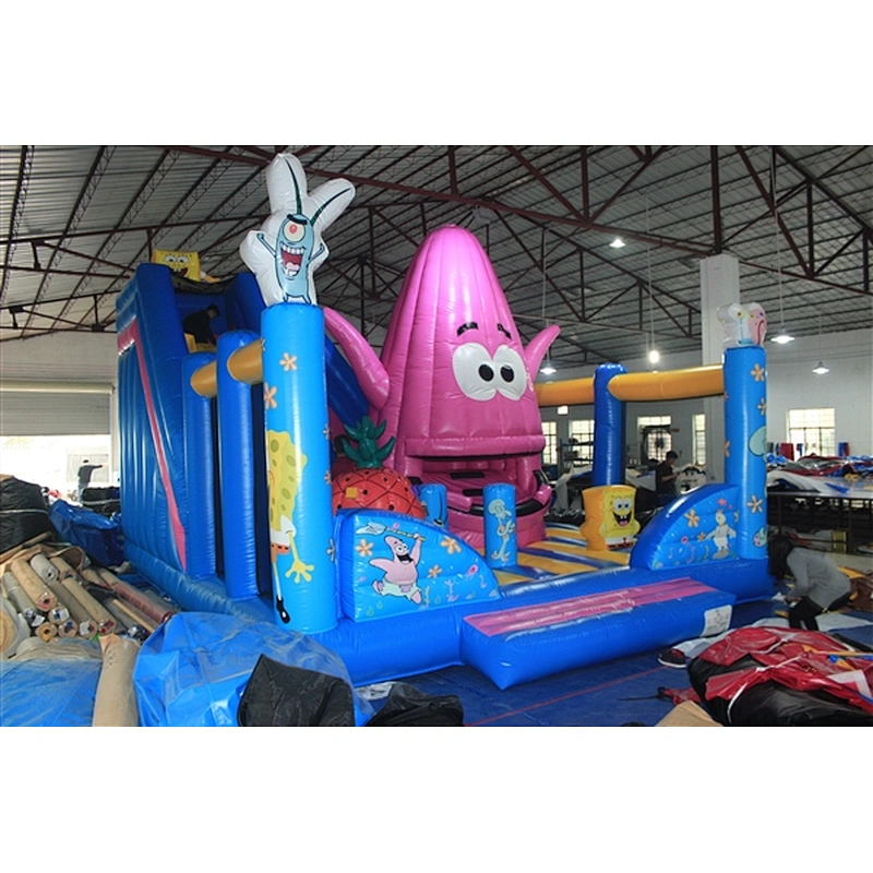 spongebob and Patrick star fun city inflatable amusement park-8x6x5M