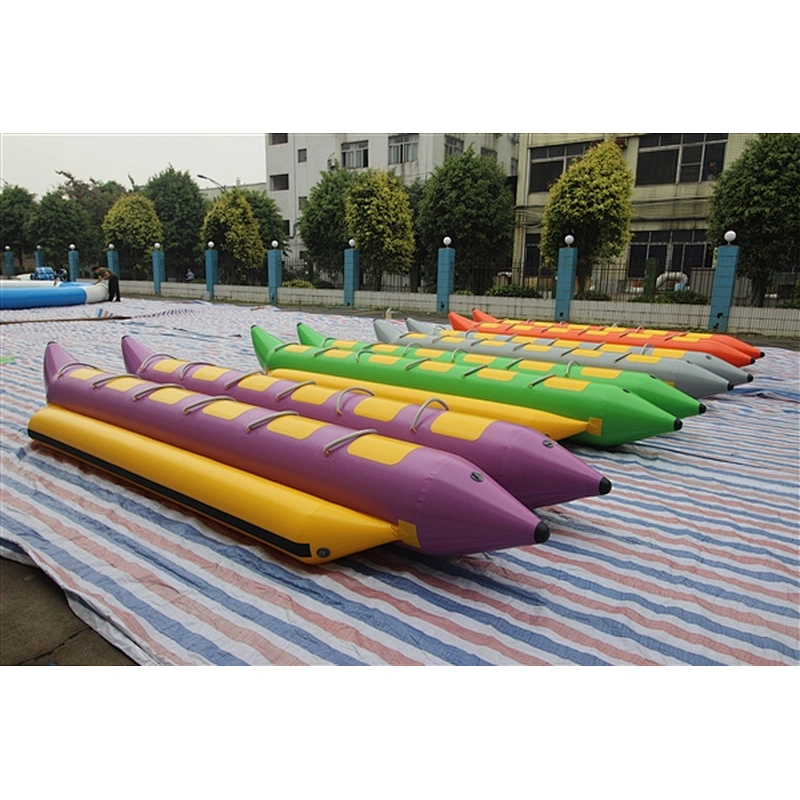 Inflatable Banana Boat 14 Persons Double Tubes Banana Boat Crazy Inflatable Water Toys Summer Hot Sale-5x1.9m