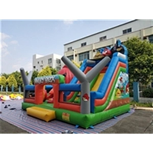 angry birds bouncer with slide fun city inflatable amusement park-6x6x5M
