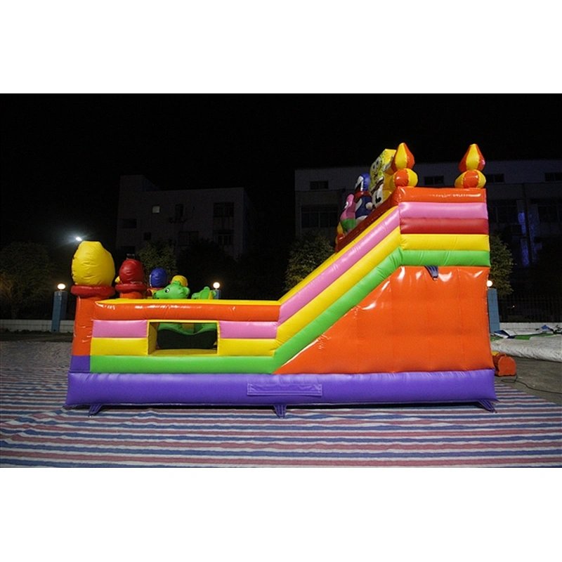cartoon gathering inflatable bouncer slide Inflatable Slide-6x4x4M