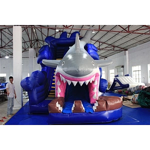 giant fierce shark with teeth Inflatable Slide-6x4x4.5M