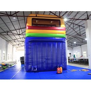blue green yellow red inflatable bouncer slide basic slide Inflatable Slide-7x4x5.5