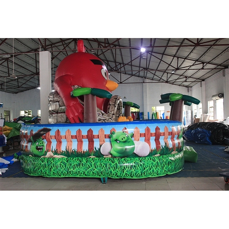 red angry bird coconut tree bouncer with slide jumping castle&Inflatable Combo-4.5x7x4.2M