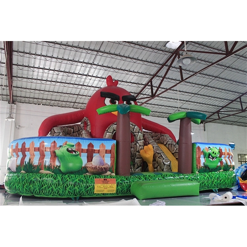 red angry bird coconut tree bouncer with slide jumping castle&Inflatable Combo-4.5x7x4.2M