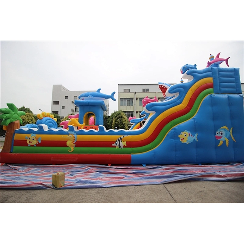 giant fierce shark Underwater World fun city inflatable amusement park-12x7x8.5M