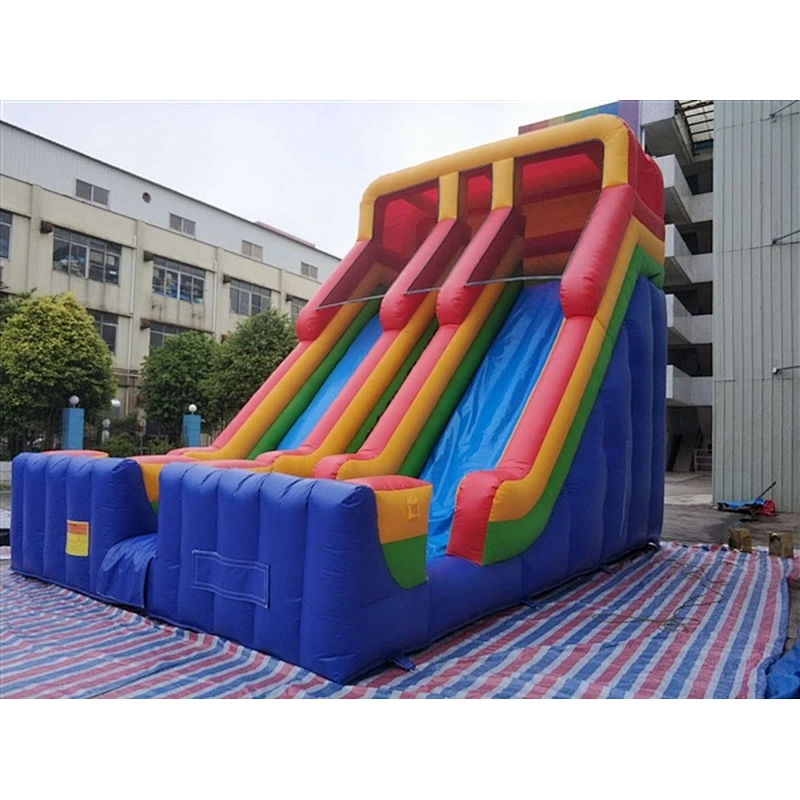 blue green yellow red inflatable bouncer slide basic slide Inflatable Slide-7.5x5x6.5M