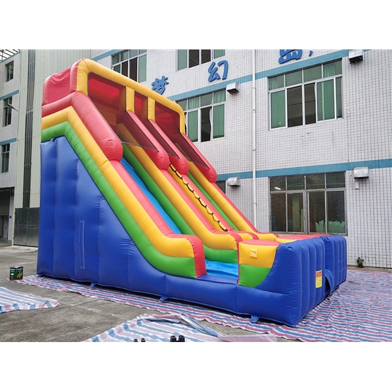 blue green yellow red inflatable bouncer slide basic slide Inflatable Slide-7.5x5x6.5M