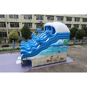 Outdoor Dry Lake Used Water Park Giant Floating Heavy Duty Pool Slide Inflatable Water Slides For Kids For Sale-8x6x6M