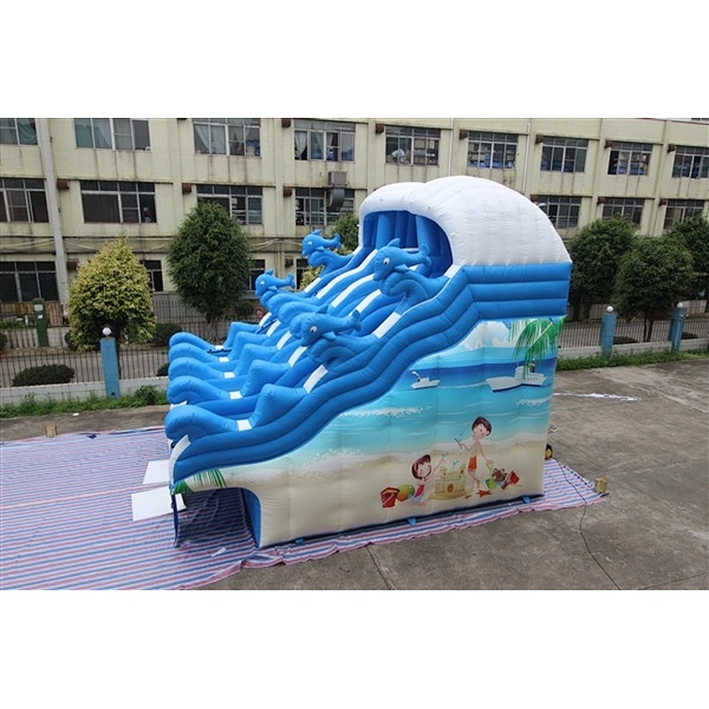 Outdoor Dry Lake Used Water Park Giant Floating Heavy Duty Pool Slide Inflatable Water Slides For Kids For Sale-8x6x6M