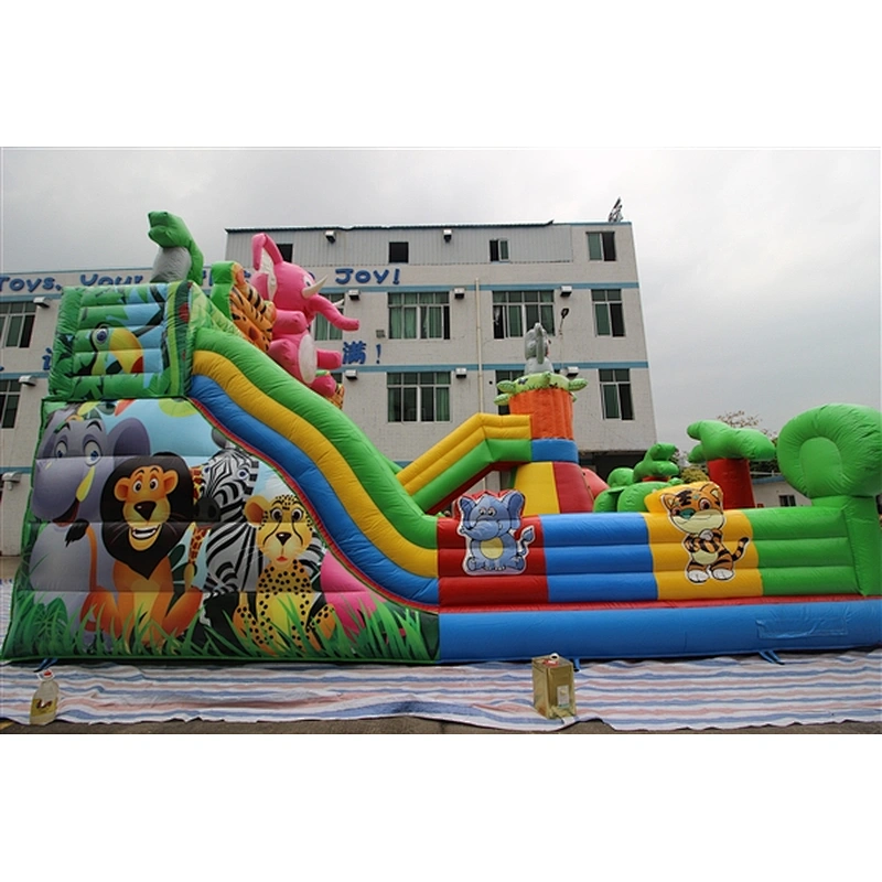 animal gathering zoo pink elephant fun city inflatable amusement park inflatable castle-10x8M