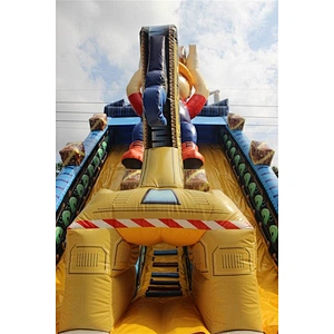 worker crane inflatable bouncer slide Inflatable Slide-12x6x9M