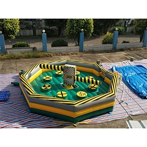 PVC material 8 players inflatable wipeout course for sale-6x6m